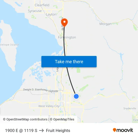 1900 E @ 1119 S to Fruit Heights map