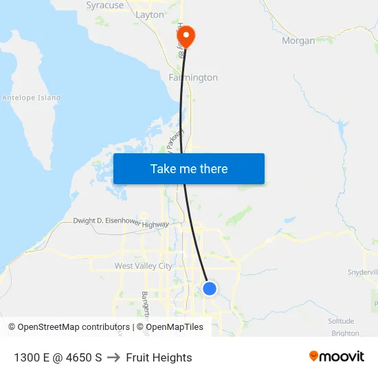1300 E @ 4650 S to Fruit Heights map