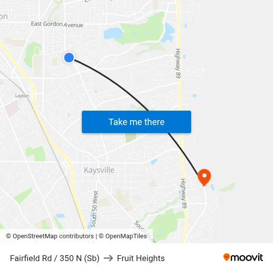 Fairfield Rd / 350 N (Sb) to Fruit Heights map