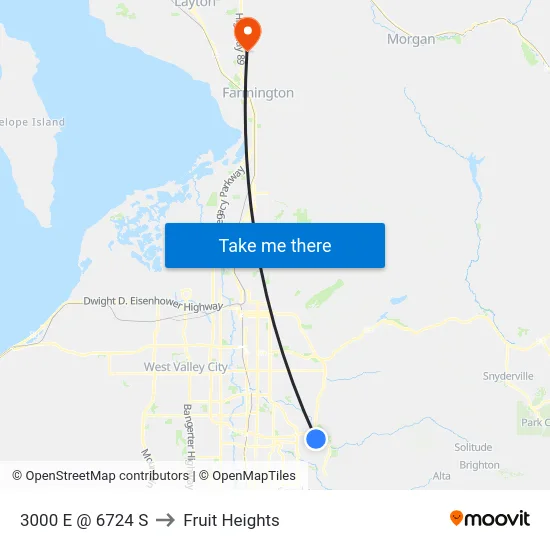 3000 E @ 6724 S to Fruit Heights map