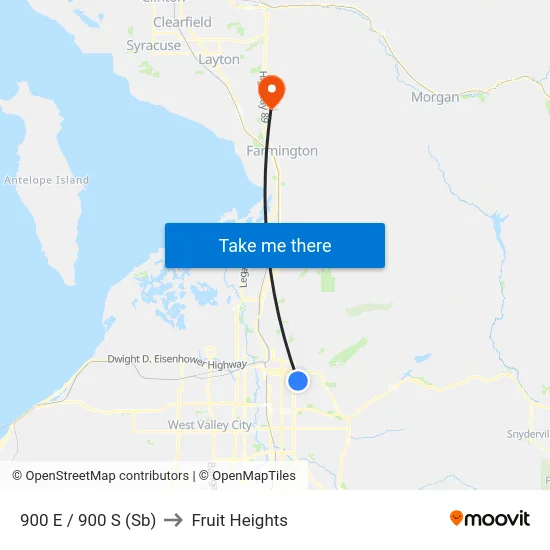 900 E / 900 S (Sb) to Fruit Heights map