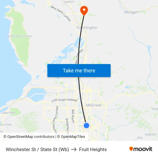 Winchester St / State St (Wb) to Fruit Heights map