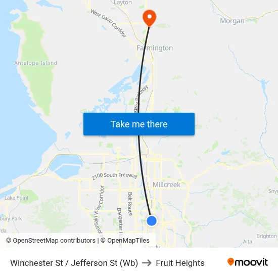 Winchester St / Jefferson St (Wb) to Fruit Heights map