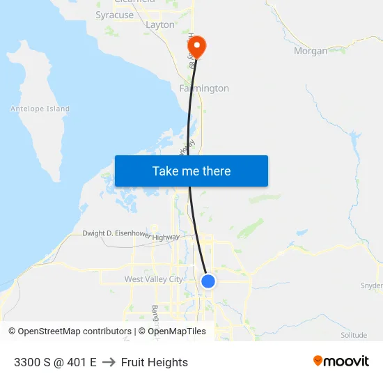 3300 S @ 401 E to Fruit Heights map