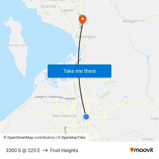 3300 S @ 225 E to Fruit Heights map