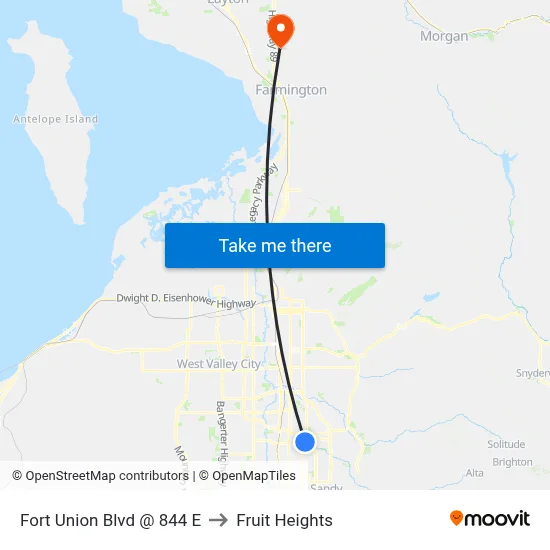 Fort Union Blvd @ 844 E to Fruit Heights map