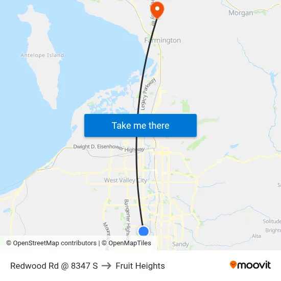 Redwood Rd @ 8347 S to Fruit Heights map