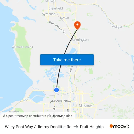 Wiley Post Way / Jimmy Doolittle Rd to Fruit Heights map
