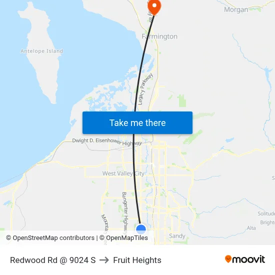 Redwood Rd @ 9024 S to Fruit Heights map