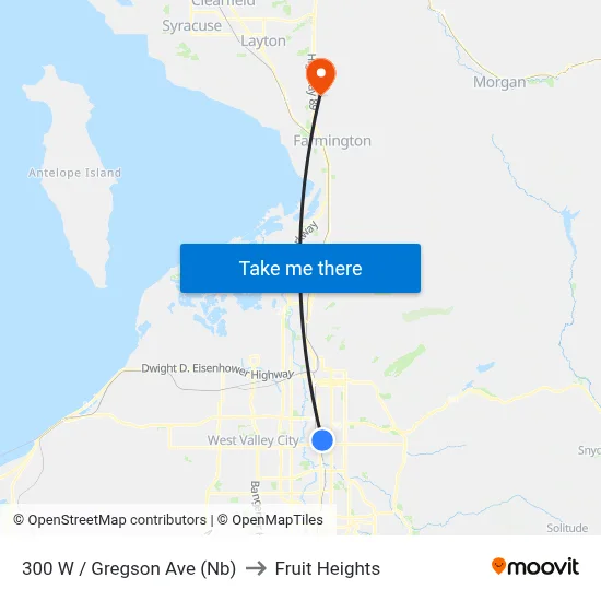 300 W / Gregson Ave (Nb) to Fruit Heights map