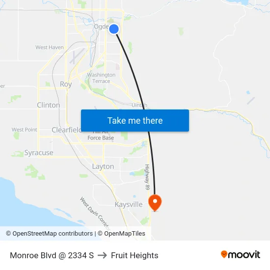 Monroe Blvd @ 2334 S to Fruit Heights map
