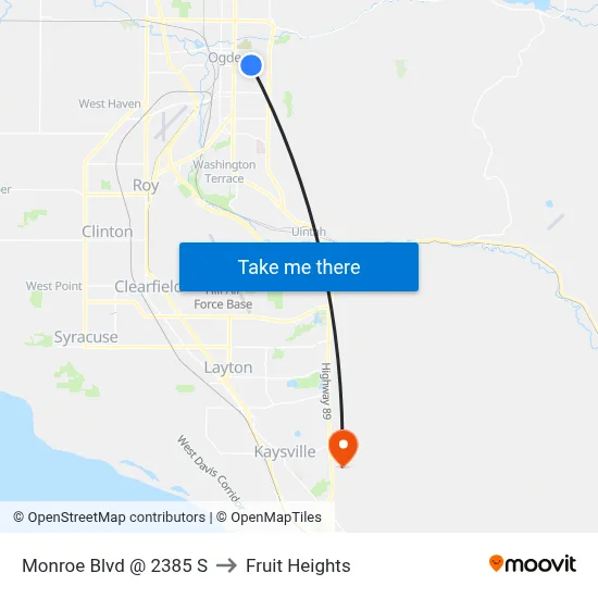 Monroe Blvd @ 2385 S to Fruit Heights map