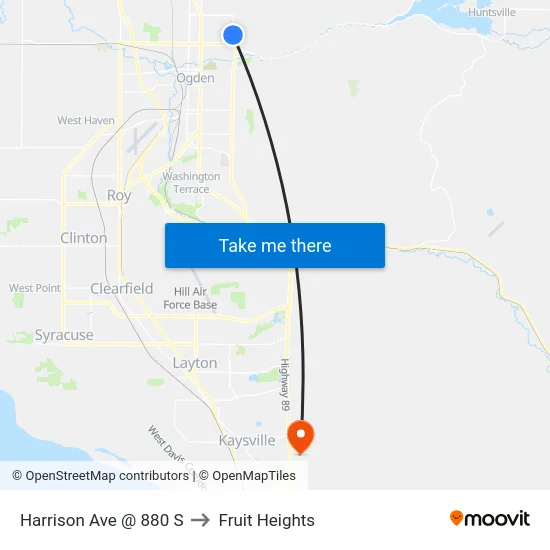 Harrison Ave @ 880 S to Fruit Heights map