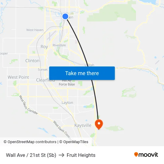 Wall Ave / 21st St (Sb) to Fruit Heights map