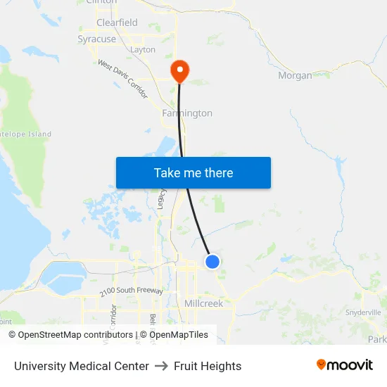 University Medical Center to Fruit Heights map