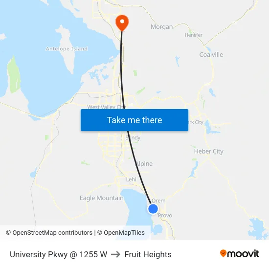 University Pkwy @ 1255 W to Fruit Heights map