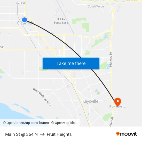 Main St @ 364 N to Fruit Heights map
