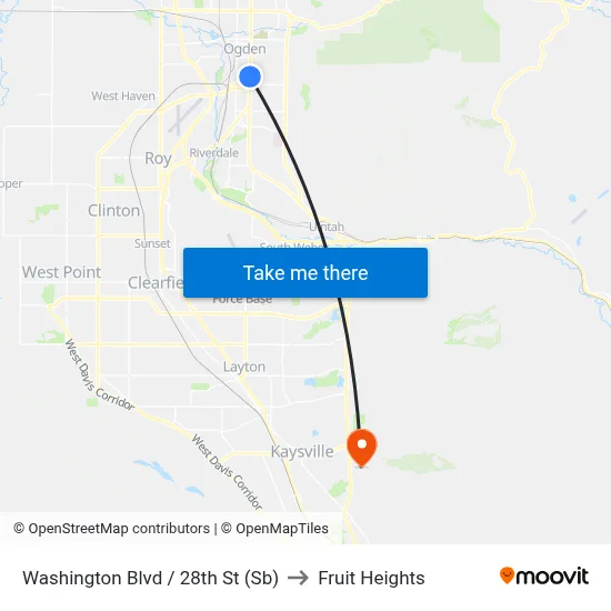 Washington Blvd / 28th St (Sb) to Fruit Heights map