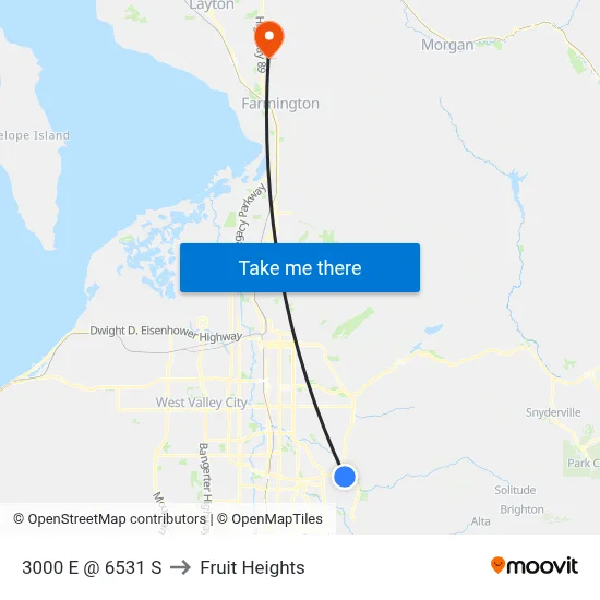 3000 E @ 6531 S to Fruit Heights map