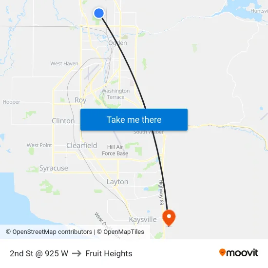 2nd St @ 925 W to Fruit Heights map