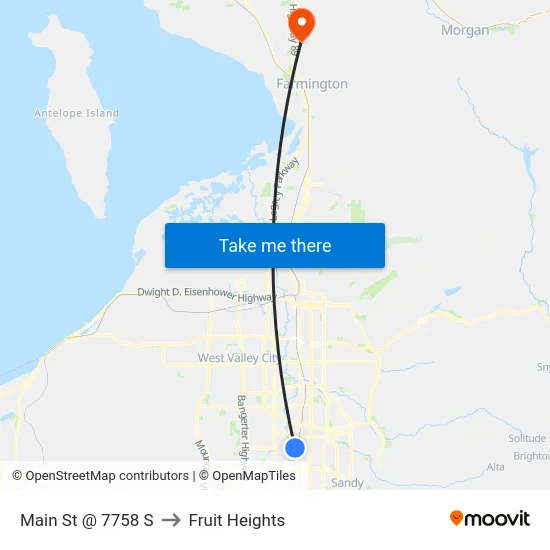 Main St @ 7758 S to Fruit Heights map