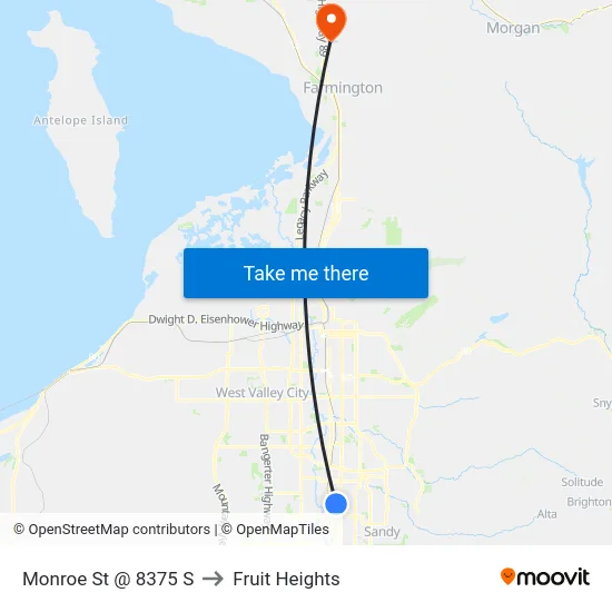 Monroe St @ 8375 S to Fruit Heights map