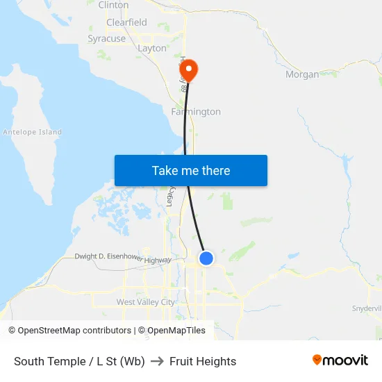 South Temple / L St (Wb) to Fruit Heights map
