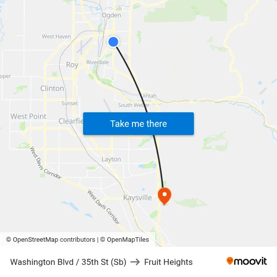 Washington Blvd / 35th St (Sb) to Fruit Heights map