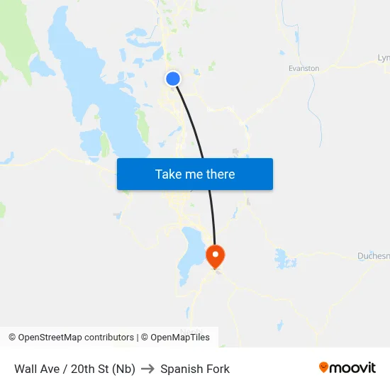 Wall Ave / 20th St (Nb) to Spanish Fork map