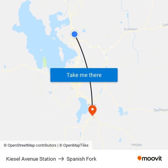 Kiesel Avenue Station to Spanish Fork map