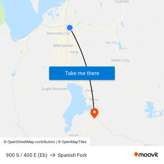 900 S / 400 E (Eb) to Spanish Fork map