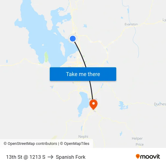 13th St @ 1213 S to Spanish Fork map