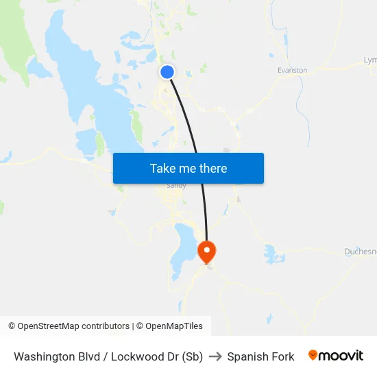 Washington Blvd / Lockwood Dr (Sb) to Spanish Fork map