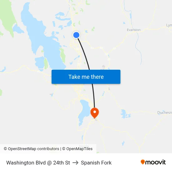Washington Blvd @ 24th St to Spanish Fork map