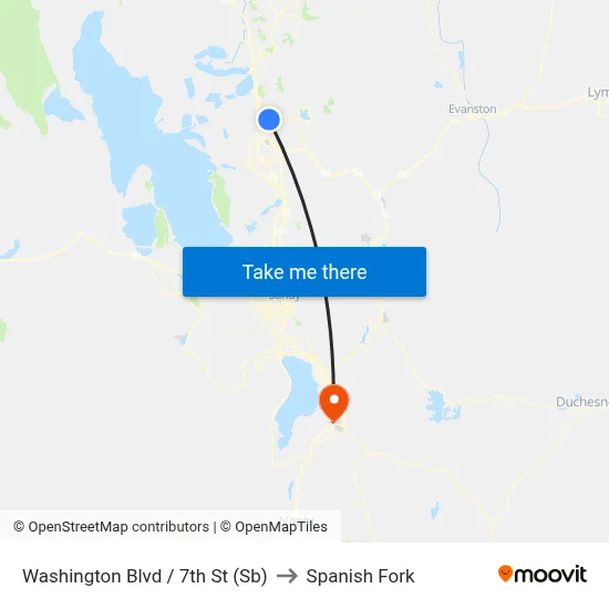 Washington Blvd / 7th St (Sb) to Spanish Fork map