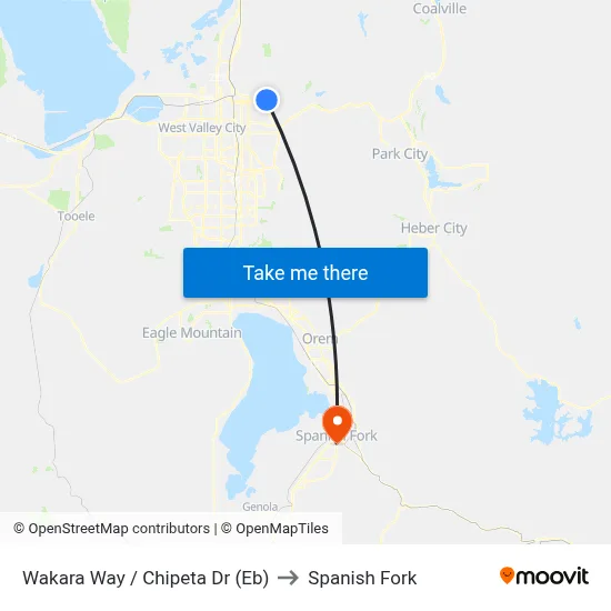 Wakara Way / Chipeta Dr (Eb) to Spanish Fork map