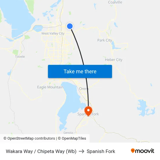 Wakara Way / Chipeta Way (Wb) to Spanish Fork map