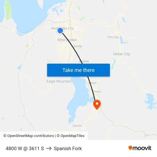 4800 W @ 3611 S to Spanish Fork map