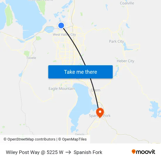 Wiley Post Way / 5225 W (Eb) to Spanish Fork map