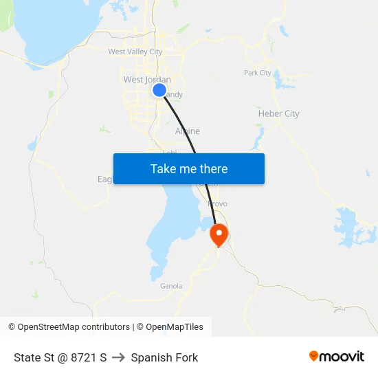 State St @ 8721 S to Spanish Fork map