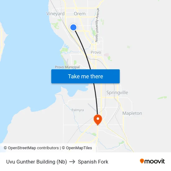 Uvu Gunther Building (Nb) to Spanish Fork map