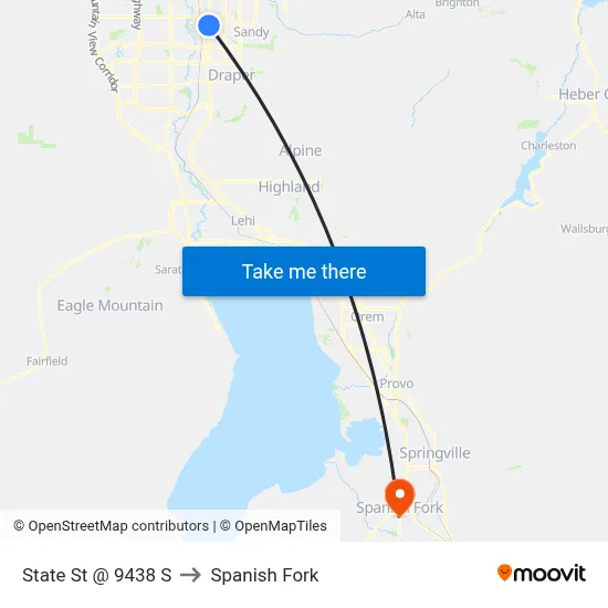 State St @ 9438 S to Spanish Fork map