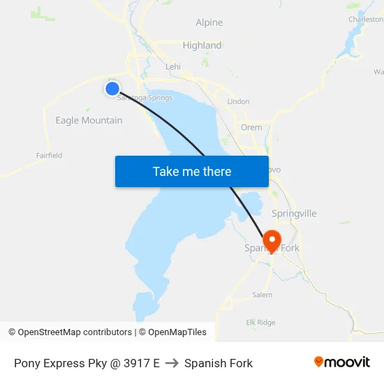 Pony Express Pky @ 3917 E to Spanish Fork map