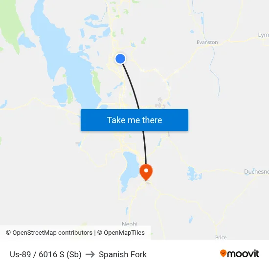 Us-89 / 6016 S (Sb) to Spanish Fork map