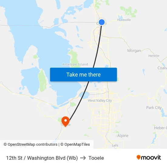 12th St / Washington Blvd (Wb) to Tooele map