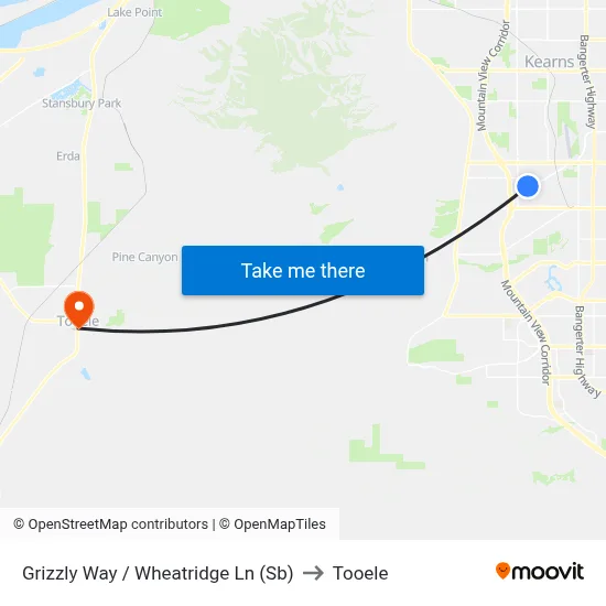 Grizzly Way / Wheatridge Ln (Sb) to Tooele map