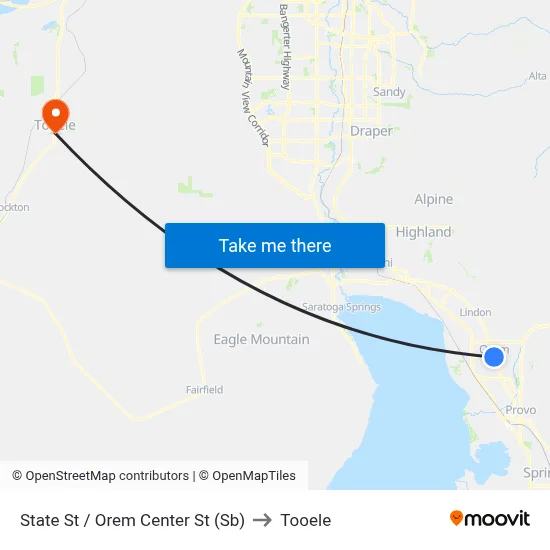 State St / Orem Center St (Sb) to Tooele map