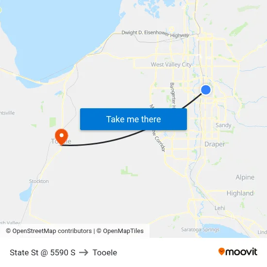 State St @ 5590 S to Tooele map