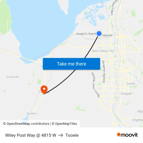 Wiley Post Way @ 4815 W to Tooele map