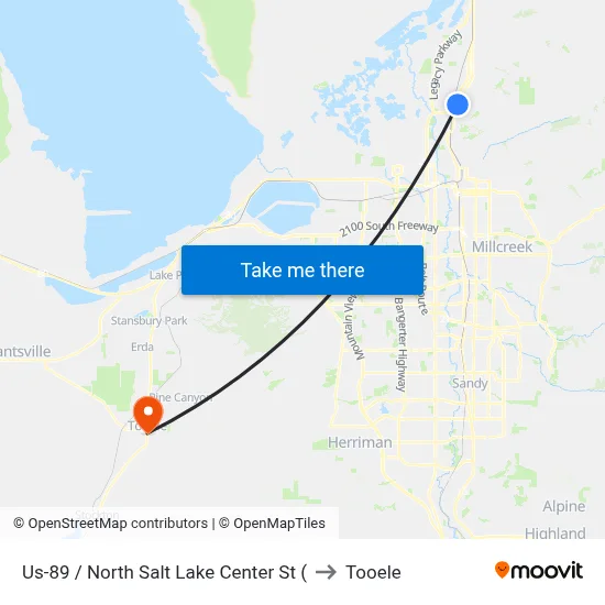 Us-89 / North Salt Lake Center St ( to Tooele map